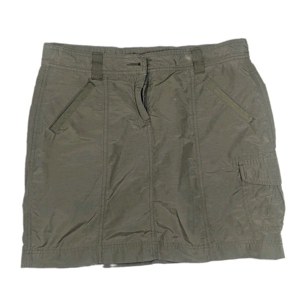 Lands' End Women's Size 8 Black Cargo Utility Hiking Skort Lightweight Skirt